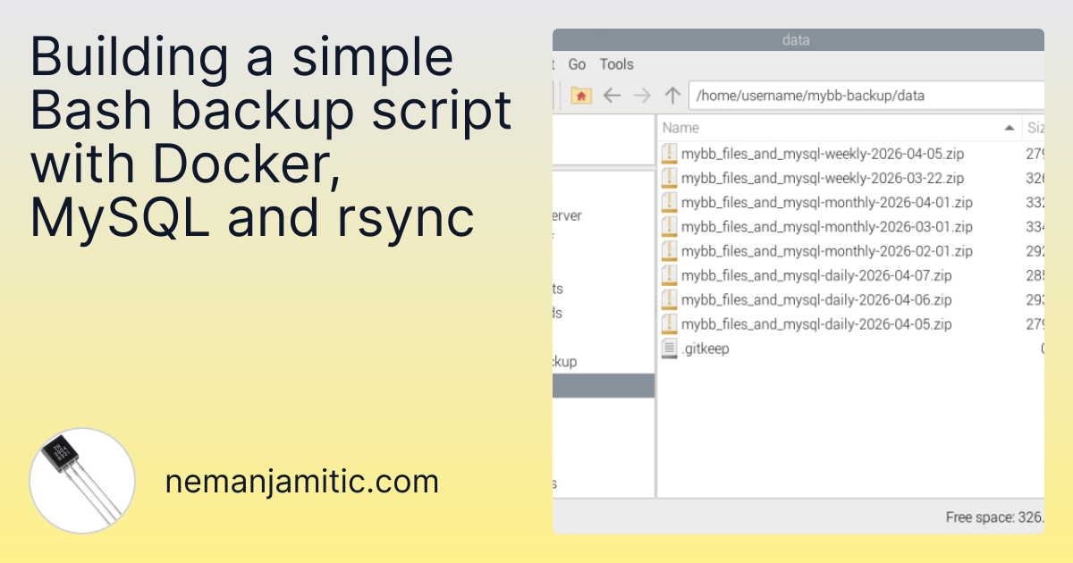 Building a simple Bash backup script with Docker, MySQL and rsync ...